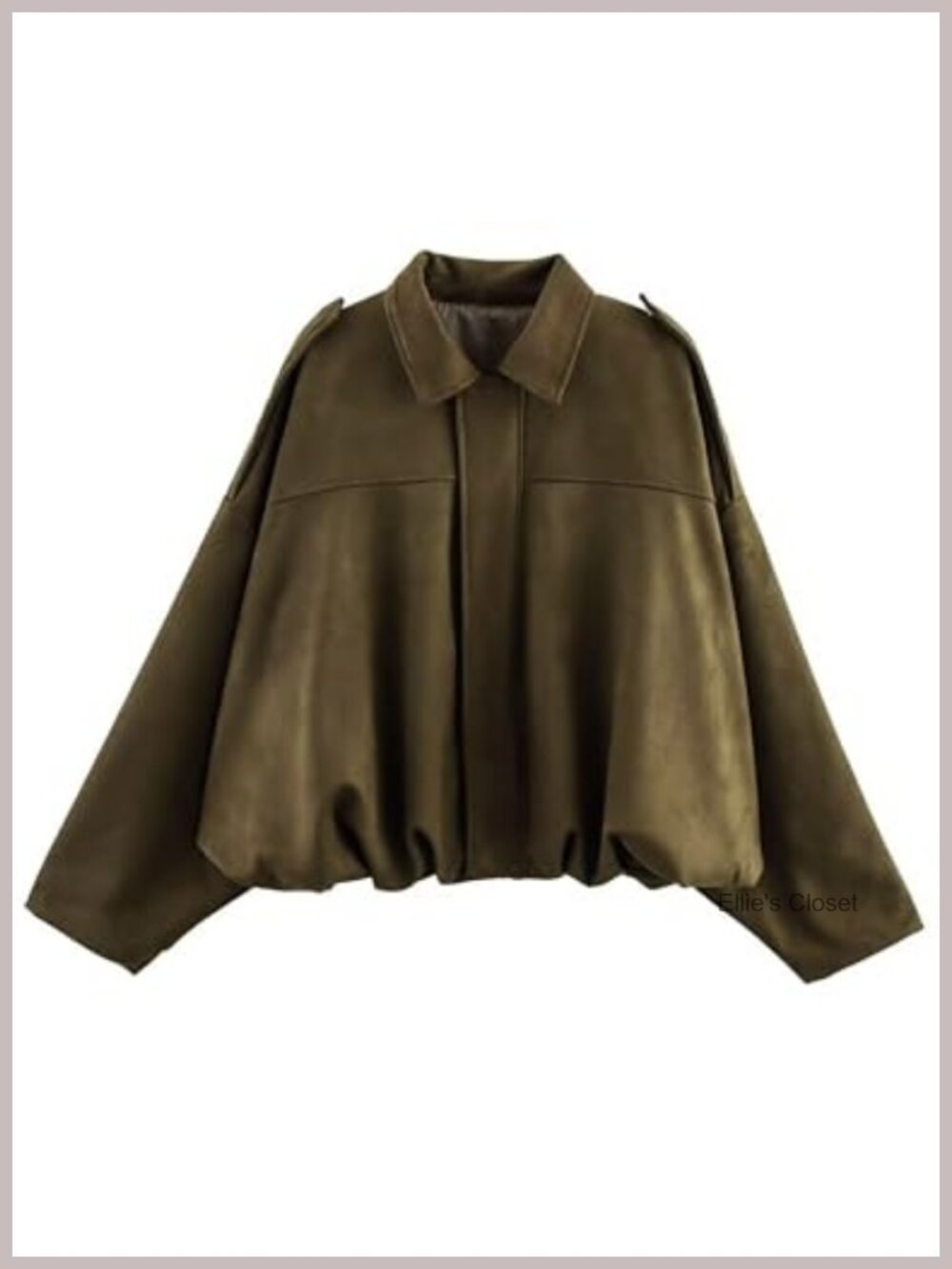 Women Faux Suede Cropped Bomber Jacket Oversized Full Zip
